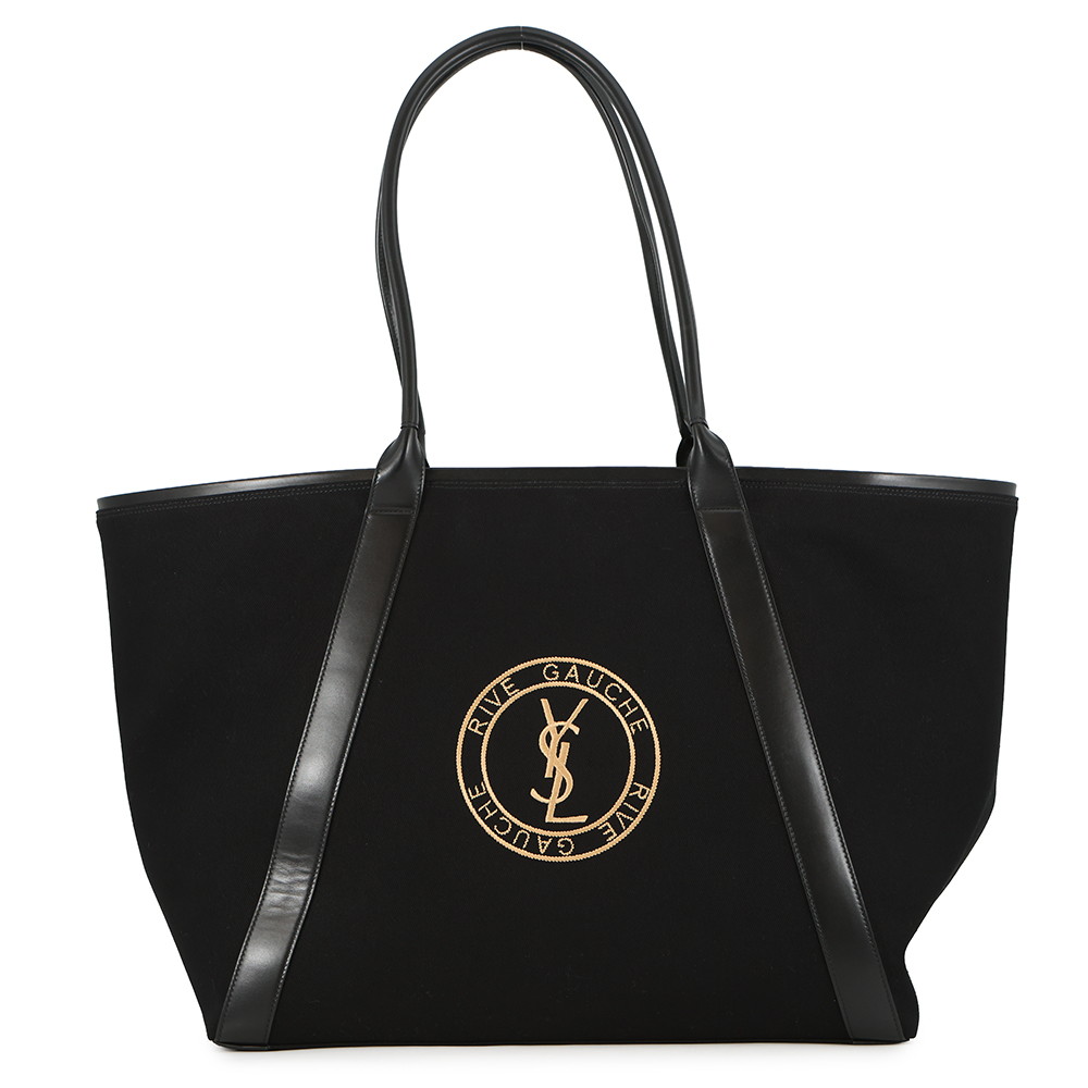 サンローランパリ トートバッグ リヴゴーシュ キャンバス 780096 SAINT LAURENT PARIS 黒 【安心保証】 【中古】  サンローランパリ バッグ レディース SAINT LAURENT PARIS BAG
