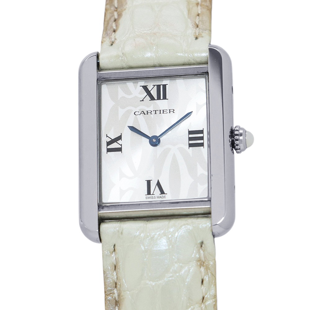 カルティエ タンクソロ SM クリスマス限定モデル W1019555 Cartier 腕時計 シルバー文字盤 クォーツ 【安心保証】 【中古】 カルティエ タンクソロ Cartier カルティエ 中古