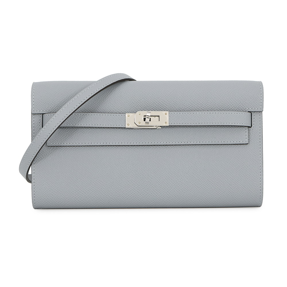 エルメス ケリーウォレット ロング トゥーゴー グリパンタン/シルバー金具 エプソン K刻印 財布 【中古】 エルメス 財布 エルメス ショルダーウォレット HERMES WALLET