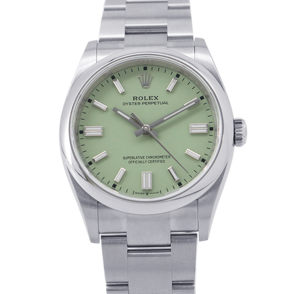 ロレックス オイスターパーペチュアル36 ランダムシリアル ルーレット 126000 ROLEX 腕時計 ピスタチオ文字盤 【安心保証】 【中古】 ロレックス オイスターパーペチュアル ROLEX ロレックス 中古 734,400円