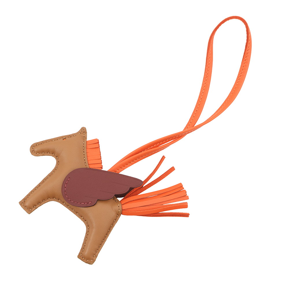 エルメス バッグチャーム ロデオPM ペガサス ゴールド/ルージュアッシュ/オレンジポピー ラムスキン K刻印 HERMES エルメス ロデオ エルメス チャーム エルメス レディース HERMES