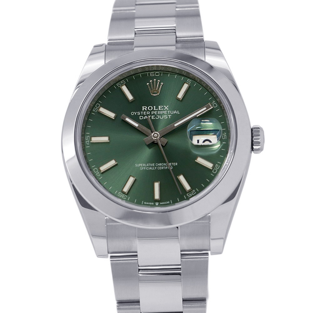 ロレックス デイトジャスト41 ランダムシリアル ルーレット 126300 ROLEX 腕時計 ミントグリーン文字盤 【安心保証】 【中古】 ロレックス デイトジャスト ROLEX ロレックス 中古