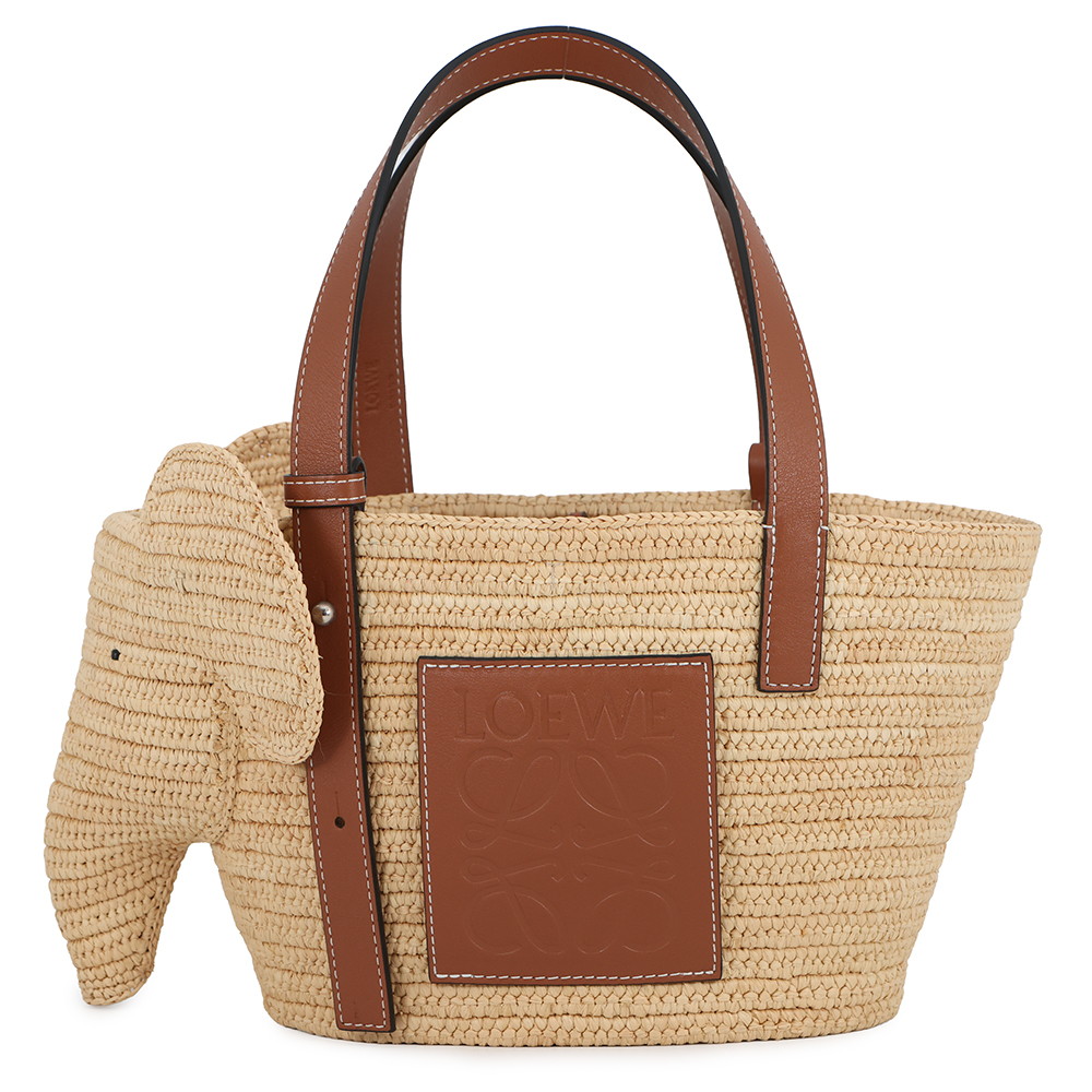 ロエベ ハンドバッグ エレファント バスケットバッグ スモール ラフィア/レザー A546T37X01 LOEWE かごバッグ ゾウ 【安心保証】 【中古】 ロエベ バッグ LOEWE BAG