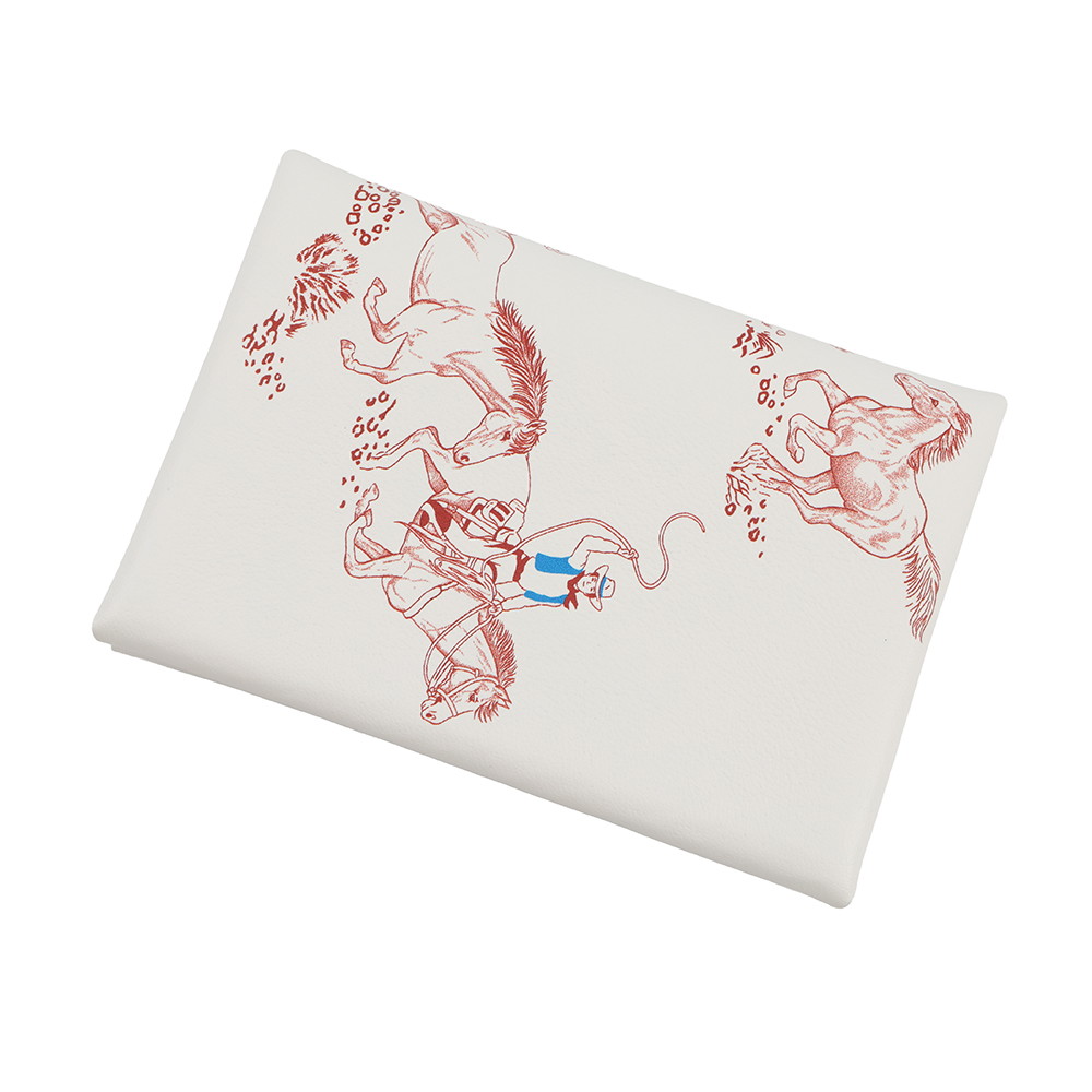 エルメス コインケース カルヴィ デュオ 野生馬 LES MUSTANGS ブラン/シルバー金具 スイフ W刻印 財布 【安心保証】 【中古】 エルメス 財布 エルメス 小銭入れ カードケース HERMES WALLET