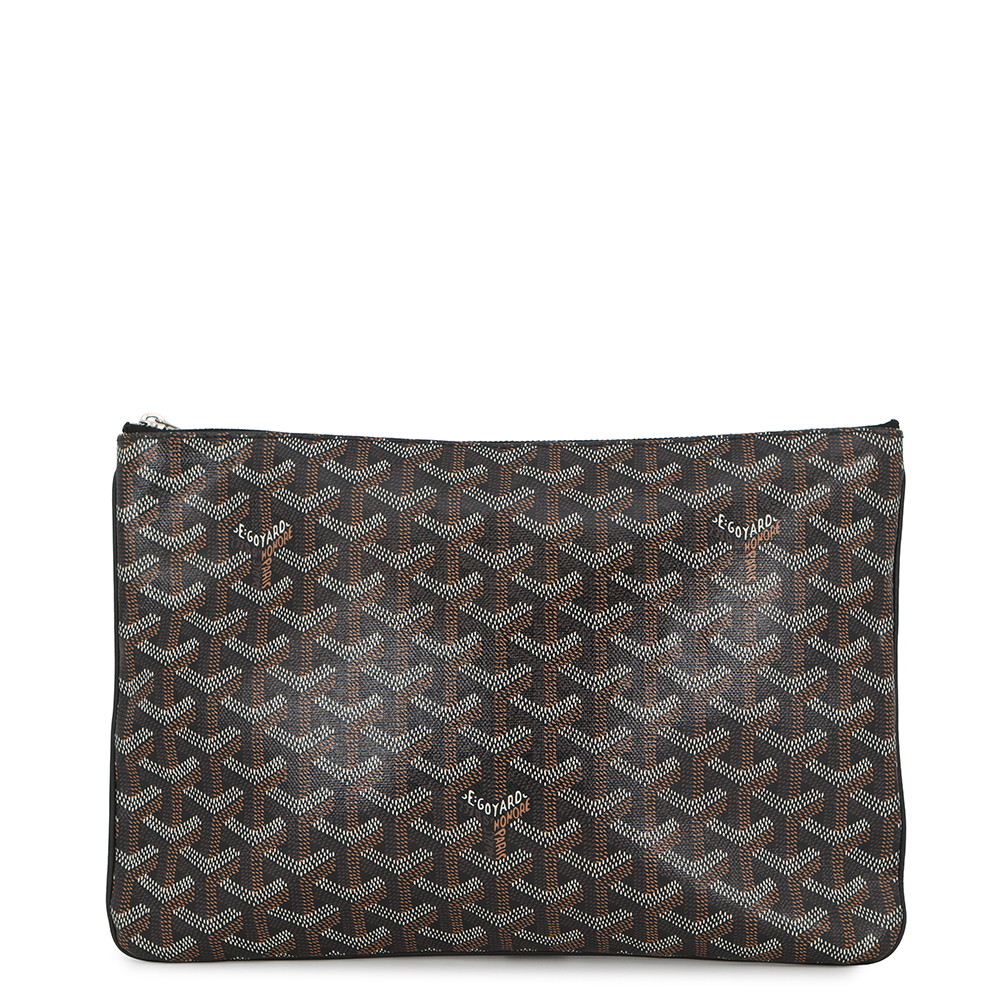 ゴヤール クラッチバッグ セナMM PVC レザー SENAT2MMLTY01CL01P GOYARD セカンドバッグ 黒 ブラウン 【安心保証】 【中古】 ゴヤール バッグ GOYARD BAG