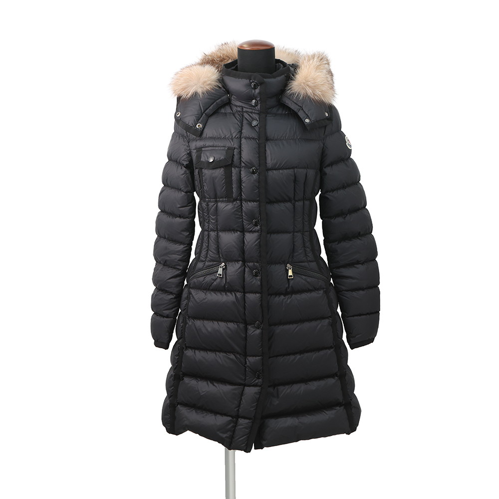 モンク軌跡 落ちこむ厚地の外套 HERMIFUR ナイロン レディース大きさ0 G20931C51601 MONCLER 黒 【楽になること引きうける】 【中古】  モンク軌跡 落ちこむ厚地の外套 MONCLER