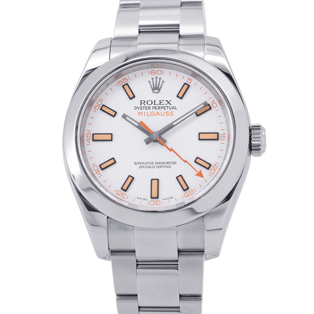 ロレックス ミルガウス ランダムシリアル ルーレット 116400 ROLEX 腕時計 白文字盤 【安心保証】 【中古】 ロレックス ミルガウス ROLEX 中古