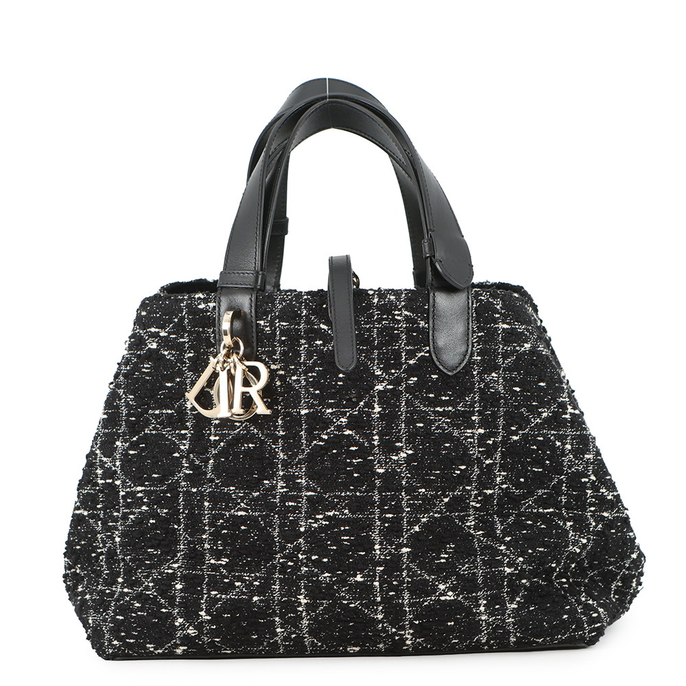 ディオール ハンドバッグ カナージュ トゥジュール ミディアム ツイード M2821OTKV Christian Dior 黒 【安心保証】 【中古】 クリスチャン・ディオール バッグ レディース Christian Dior BAG
