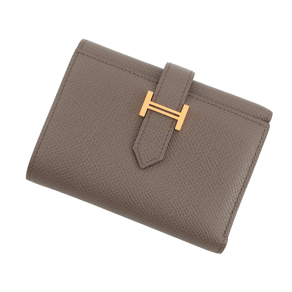 エルメス 三つ折り財布 ベアンコンビネ ヴェルソ エタン/エトゥープ/ゴールド金具 エプソン K刻印 【安心保証】 【中古】 エルメス 財布 エルメス HERMES BAG