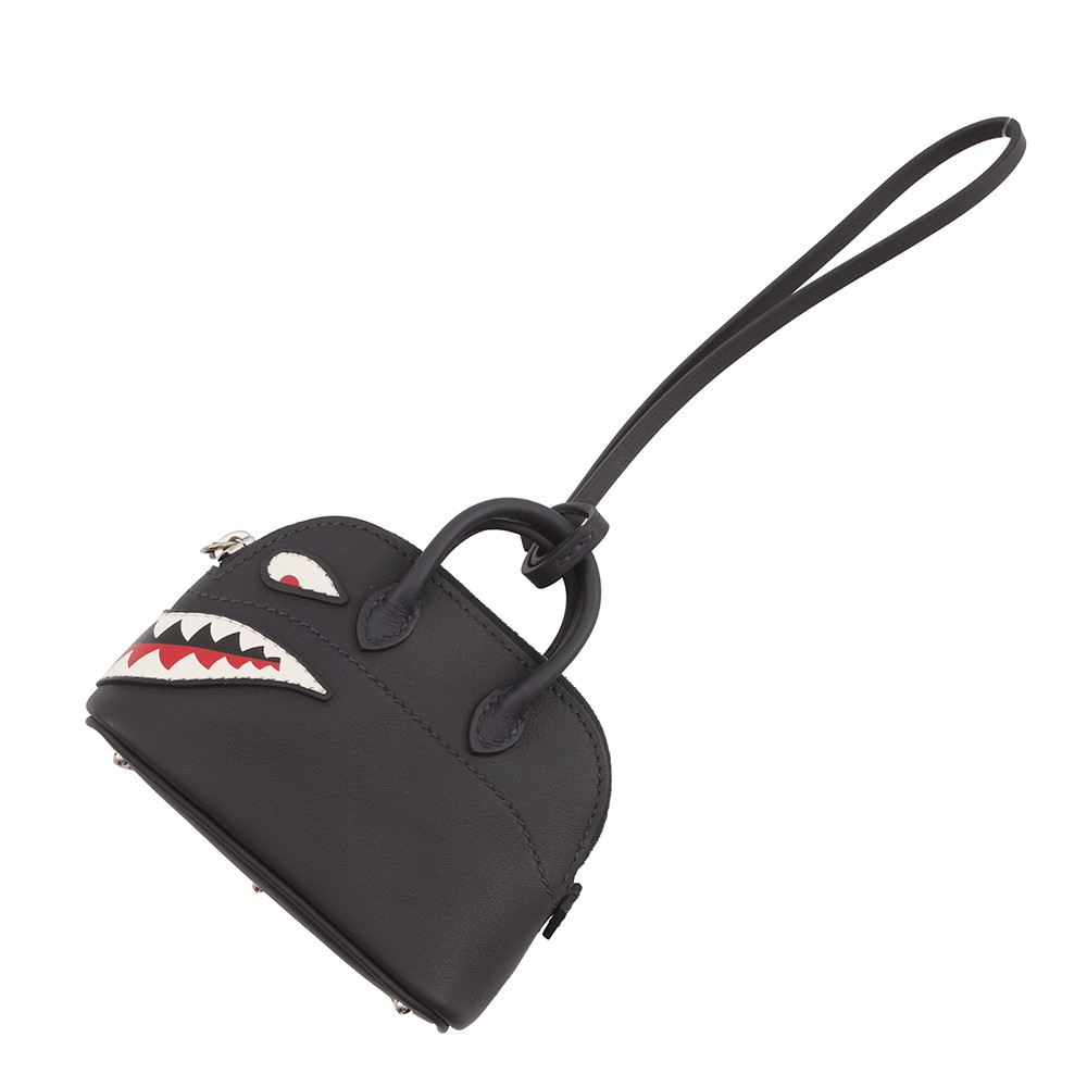 エルメス バッグチャーム ボリードシャーク キャバン/シルバー金具 スイフト W刻印 黒 【中古】 エルメス チャーム エルメス HERMES