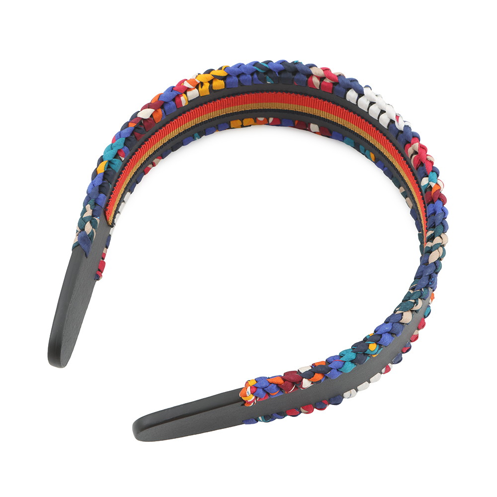 エルメス カチューシャ セリエグレース ネイビー/マルチカラー/シルバー金具 スイフト HERMES ヘアバンド 【安心保証】 【中古】 エルメス ヘアバンド エルメス ヘアアクセサリー HERMES