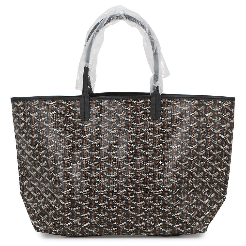 ゴヤール トートバッグ サンルイPM PVC レザー STLOUIPMLTY01CL01P GOYARD ポーチ付き 黒 ヘリンボーン 【中古】 ゴヤール バッグ GOYARD BAG