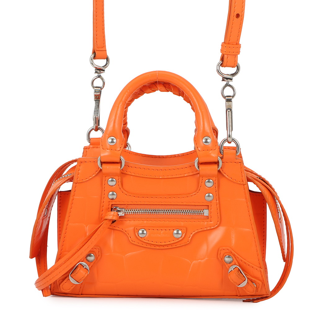 バレンシアガ ハンドバッグ ネオクラシックシティ ナノ クロコ型押しレザー 638527 BALENCIAGA 2way 【安心保証】 【中古】 バレンシアガ バッグ レディース BALENCIAGA BAG