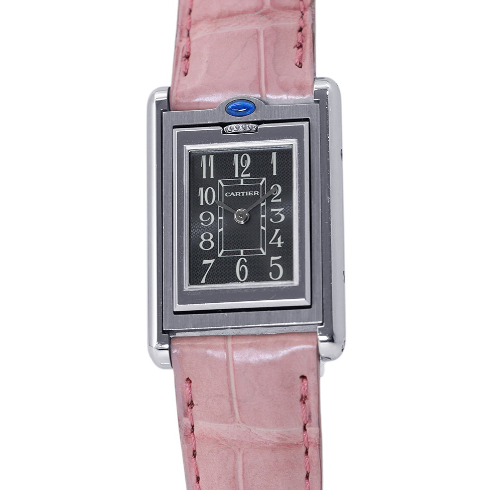 カルティエ タンク バスキュラント SM W1016830 Cartier クォーツ 腕時計 グレー文字盤 【安心保証】 【中古】 カルティエ タンク バスキュラント Cartier カルティエ 中古