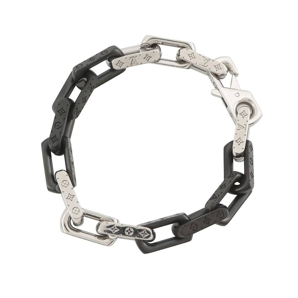 ルイヴィトン ブレスレット モノグラム チェーン サイズL M00687 LOUIS VUITTON アクセサリー 黒 【安心保証】 【中古】 ルイ・ヴィトン ブレスレット メンズ LOUIS VUITTON