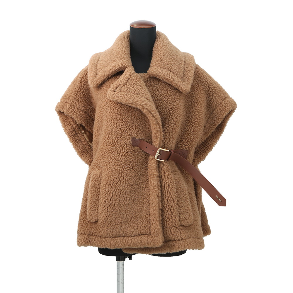 マックスマーラ ケープ ニューアバボ テディベア キャメル レディースサイズSM 4736145206001 MaxMara アウター 【安心保証】 【中古】 マックスマーラ ケープ MaxMara APPAREL