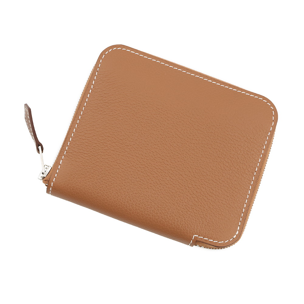 エルメス コインケース アザップコンパクト シルクイン ゴールド/しろがね色金具 エバーカラー B目じるし 【中古】 エルメス 金入れ エルメス 釣り銭入れ HERMES WALLET
