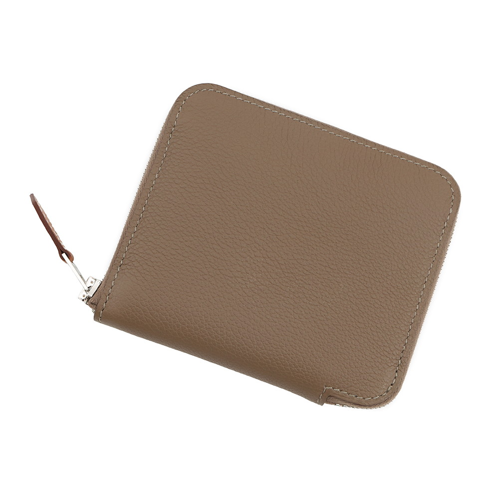エルメス コインケース アザップコンパクト シルクイン エトゥープ/シルバー金具 エバーカラー W刻印 【中古】 エルメス 財布 エルメス 小銭入れ HERMES WALLET