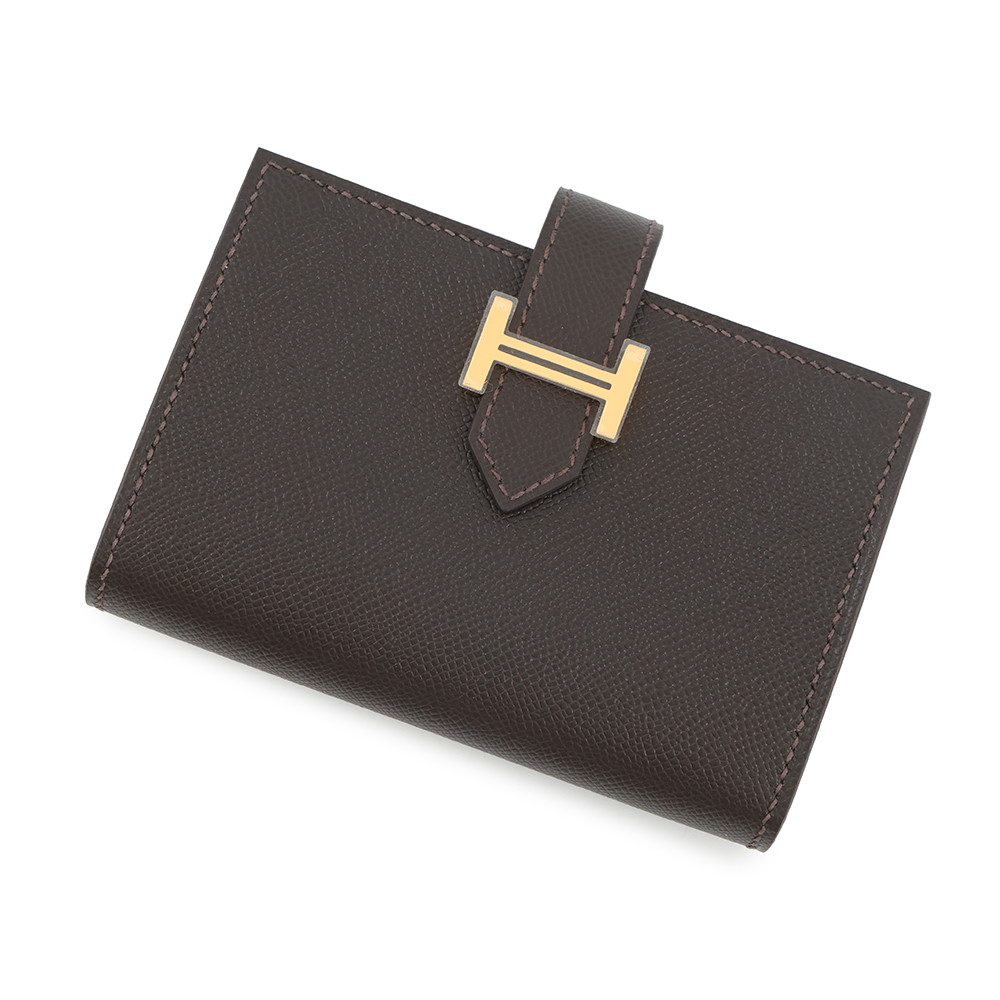 エルメス カードケース ベアン ミニ 小銭入れ付き バイブルン/ゴールド金具 ヴォーマダム G刻印 エルメス 財布 エルメス 小銭入れ コインケース HERMES CARD