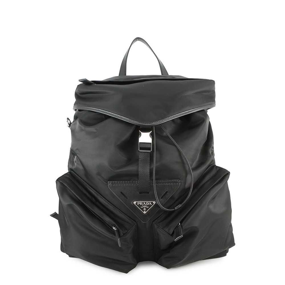 プラダ リュック Re-Nylon バックパック 2VZ108 PRADA バッグ リュックサック 黒 2way 【安心保証】 【中古】 プラダ バッグ メンズ PRADA BAG