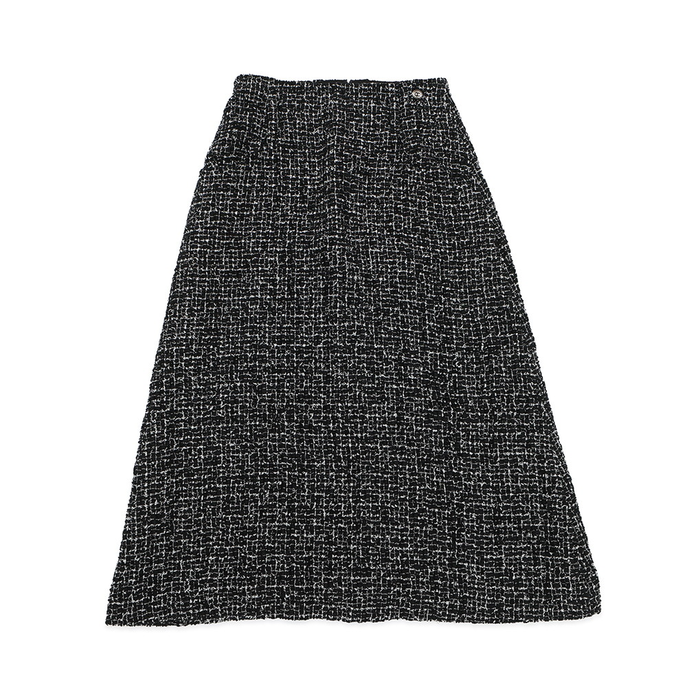 シャネル スカート ココマーク ツイード ロングスカート コットン レディースサイズ38 P78021 CHANEL 黒 【安心保証】 【中古】 シャネル スカート レディース CHANEL