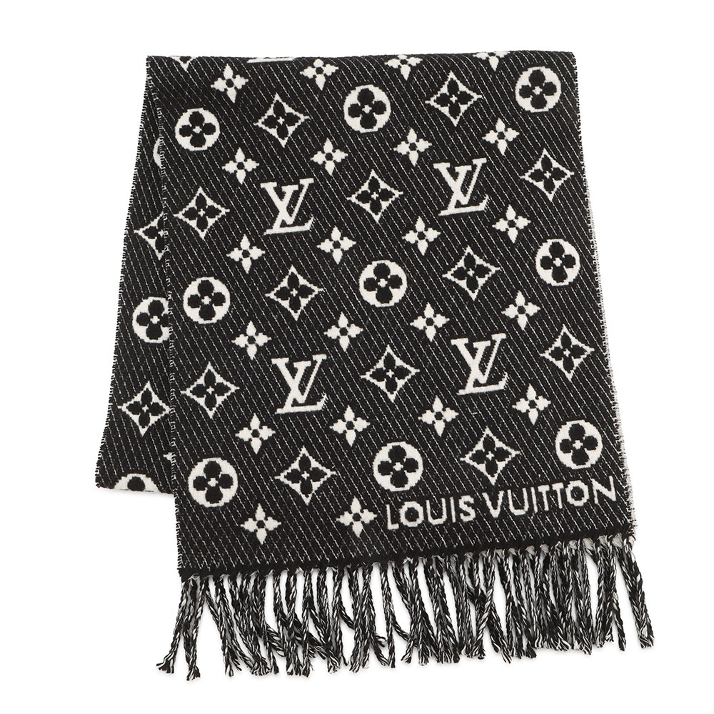 ルイヴィトン えり巻き エシャルプ LVトゥジュール 地絹/カシミール M77406 LOUIS VUITTON 袈裟 モノグラム 黒 黒いこと 【安全性のある引き受ける】 【中古】 ルイ・ヴィトン えり巻き LOUIS VUITTON