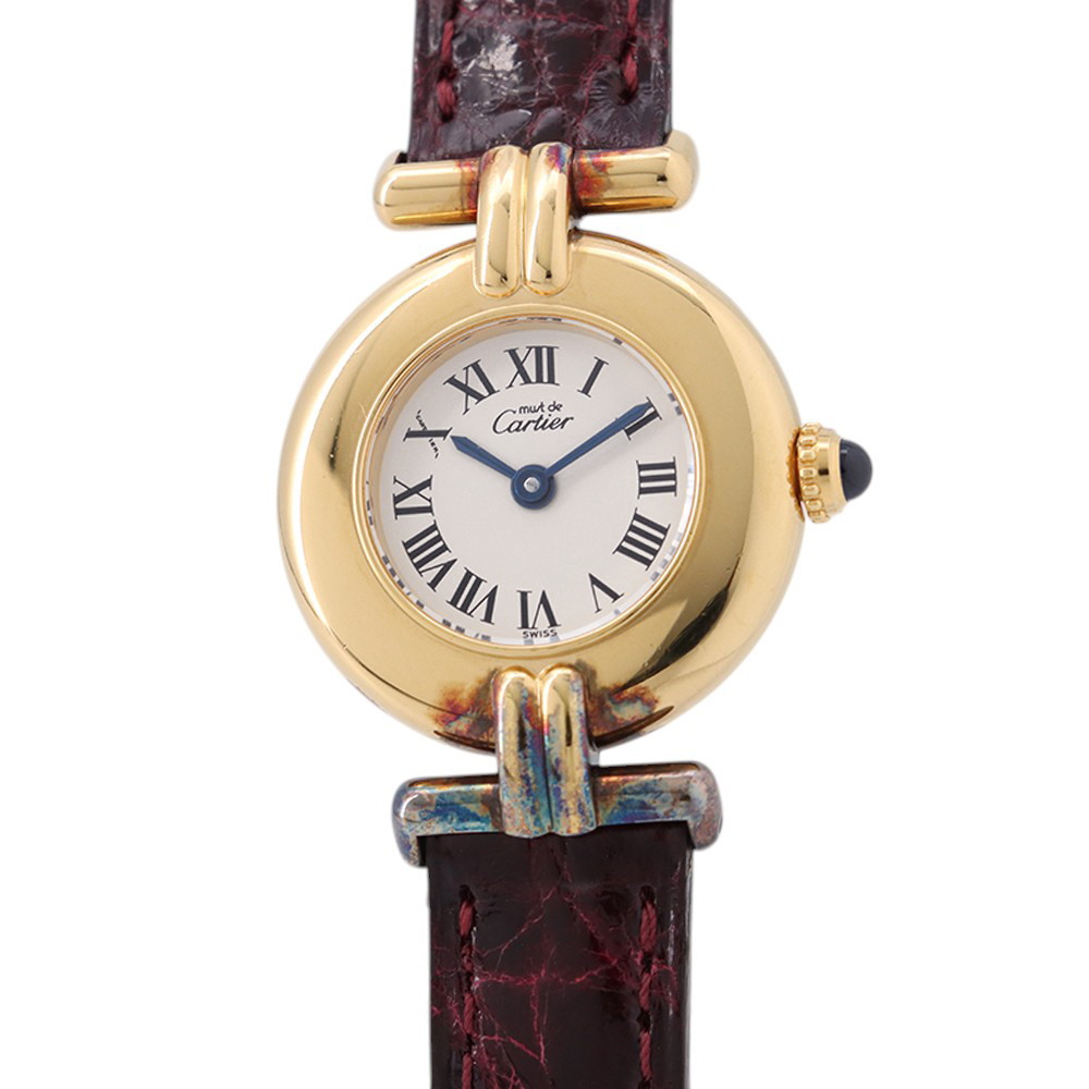 カルティエ マストコリゼ SM ヴェルメイユ W1000653 Cartier 腕時計 アイボリー文字盤 【安心保証】 【中古】 カルティエ マストコリゼ Cartier カルティエ 中古