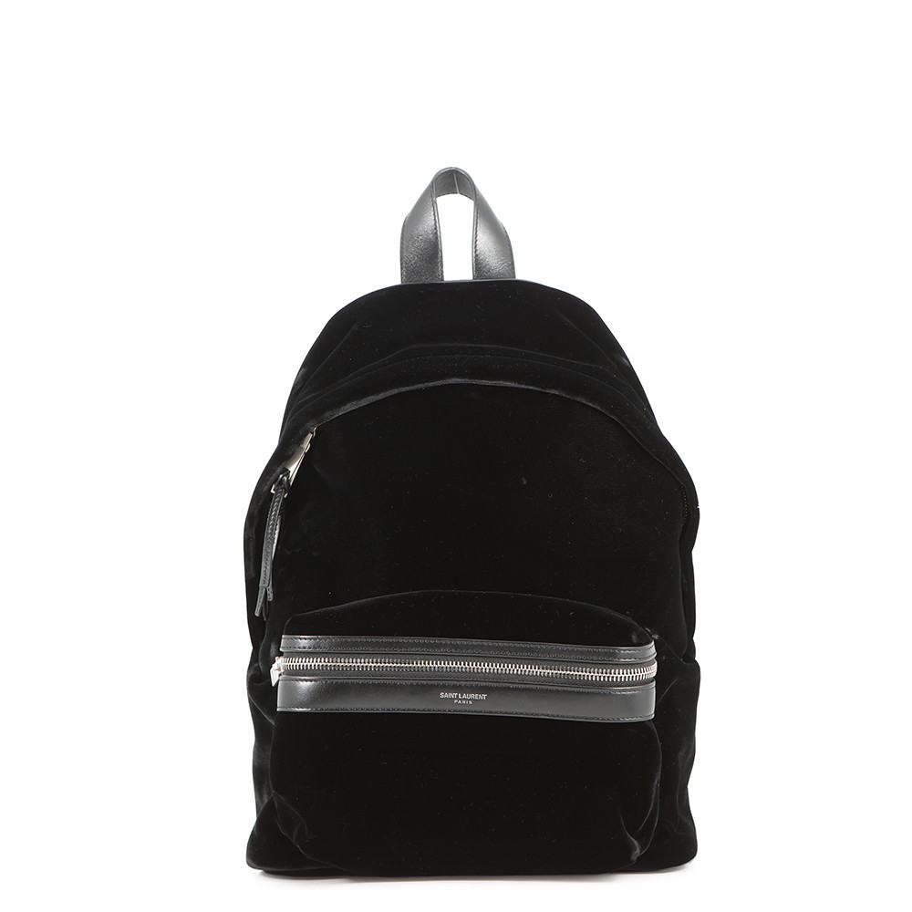 サンローランパリ 背嚢 シティ うしろ側容器に並べる 天鵞絨 462807 SAINT LAURENT PARIS 黒 【楽になること引きうける】 【中古】  サンローランパリ 御徒面子 SAINT LAURENT PARIS BAG