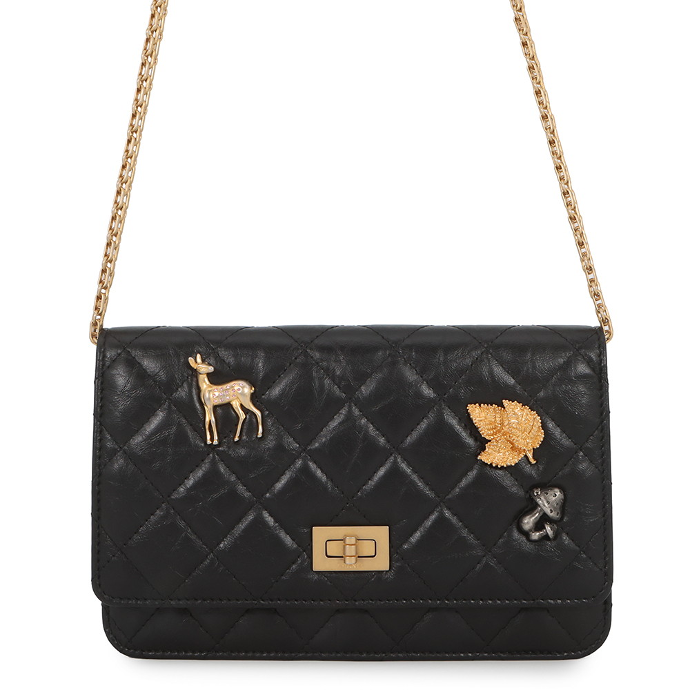 シャネル チェーンウォレット マトラッセ 2.55 アイコン ヴィンテージカーフレザー A80834 CHANEL 金入れ 黒 【楽になること引きうける】 【中古】  シャネル チェーンウォレット 金入れ レディース CHANEL WALLET