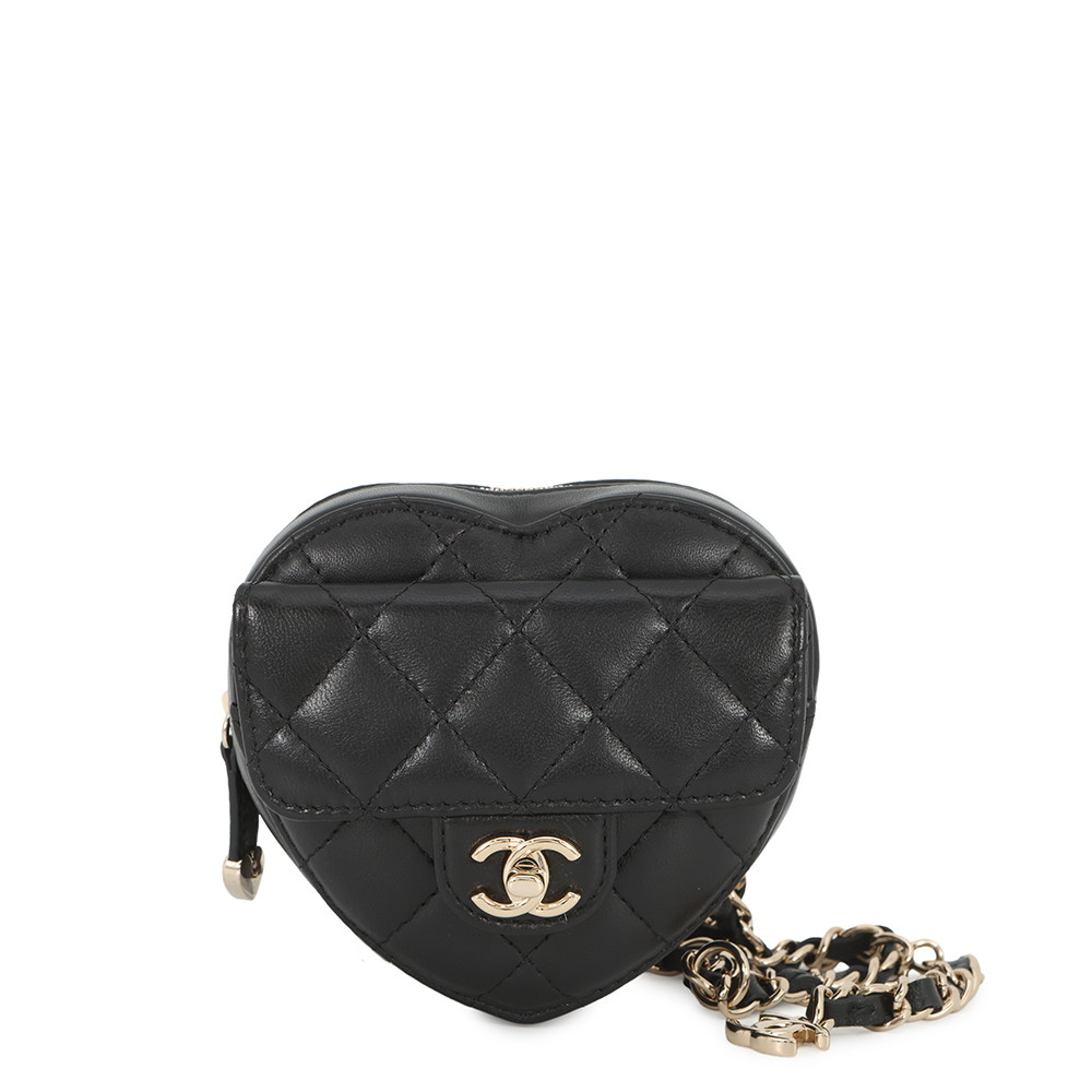 シャネル チェーンウエストバッグ マトラッセ ハート型 ココマーク 子ヒツジ素はだ AP2787 CHANEL 御徒面子 黒 【楽になること引き受ける】 【中古】 シャネル 御徒面子 シャネル レディース CHANEL BAG