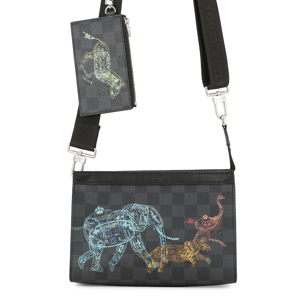 ルイヴィトン ショルダーバッグ ダミエ・グラフィット ガストン・ウェラブルウォレット N64608 LOUIS VUITTON 黒 ブラック 【安心保証】 【中古】 ルイ・ヴィトン ダミエ バッグ メンズ LOUIS VUITTON BAG｜ブランド腕時計専門店タイムゾーン