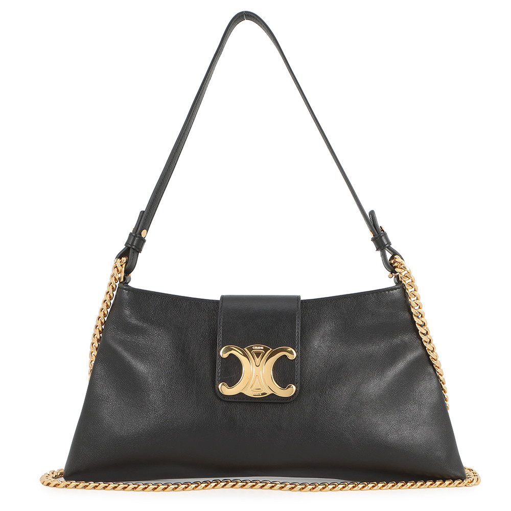 セリーヌ ハンドバッグ トリオンフ ウィルターン クラッチ レザー 113673FEO CELINE 2Wayショルダーバッグ 黒 【安心保証】 【中古】 セリーヌ バッグ CELINE BAG｜ブランド腕時計専門店タイムゾーン
