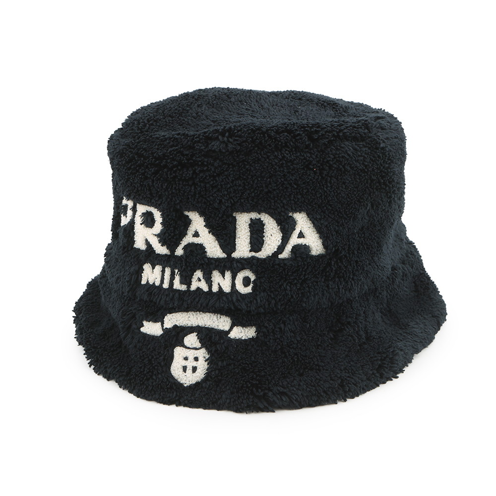 プラダ ハット ロゴ刺繍 バケットハット ポリエステル サイズS 1HC137 PRADA 帽子 黒 【安心保証】 【中古】 プラダ ハット PRADA HAT｜ブランド腕時計専門店タイムゾーン