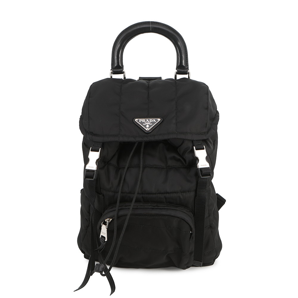 プラダ 背嚢 キルティング うしろ側容器に並べる ナイロン 1BZ002 PRADA 御徒面子 背嚢 黒 【楽になること引きうける】 【中古】  プラダ 御徒面子 PRADA BAG