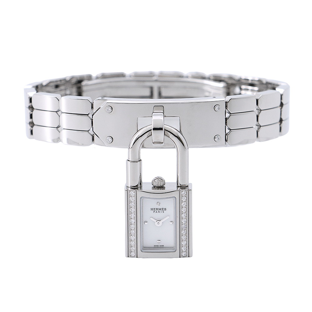 エルメス ケリーウォッチ ダイヤベゼル KE4.130.130 HERMES ウオッチ スパークリングホワイト文字記号盤 【中古】 エルメス ケリーウォッチ HERMES エルメス 中古
