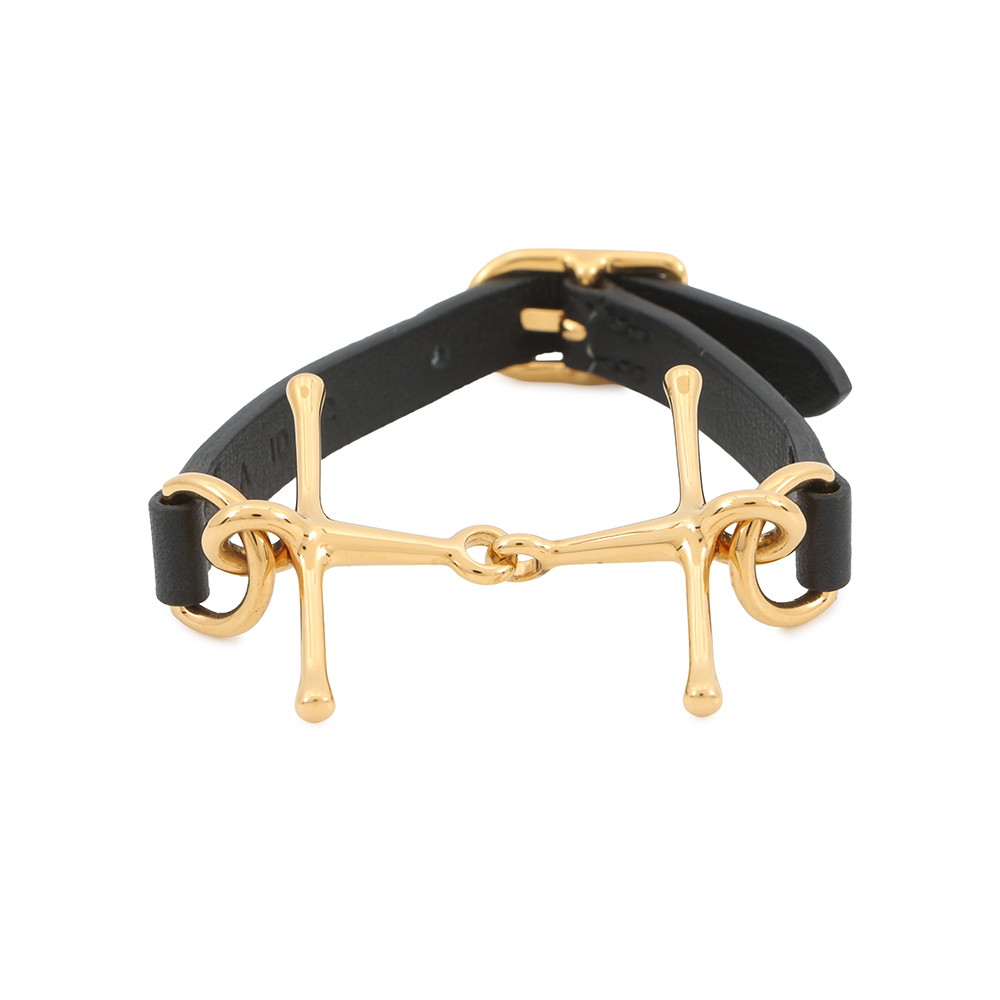 エルメス ブレスレット モール ホースビット ブラック/ゴールド金具 スイフト A刻印 サイズT2 HERMES アクセサリー 黒 【安心保証】 【中古】 エルメス アクセサリー エルメス HERMES BRACELET|ブランド腕時計専門店タイムゾーン
