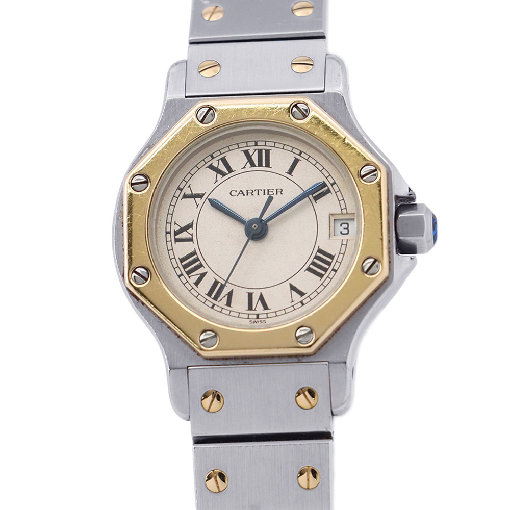 カルティエ サントスオクタゴン SM W2001683 Cartier ウォッチ 象牙色文字記号盤 石英 【楽になること引き受ける】 【中古】 カルティエ サントスオクタゴン Cartier カルティエ 中古