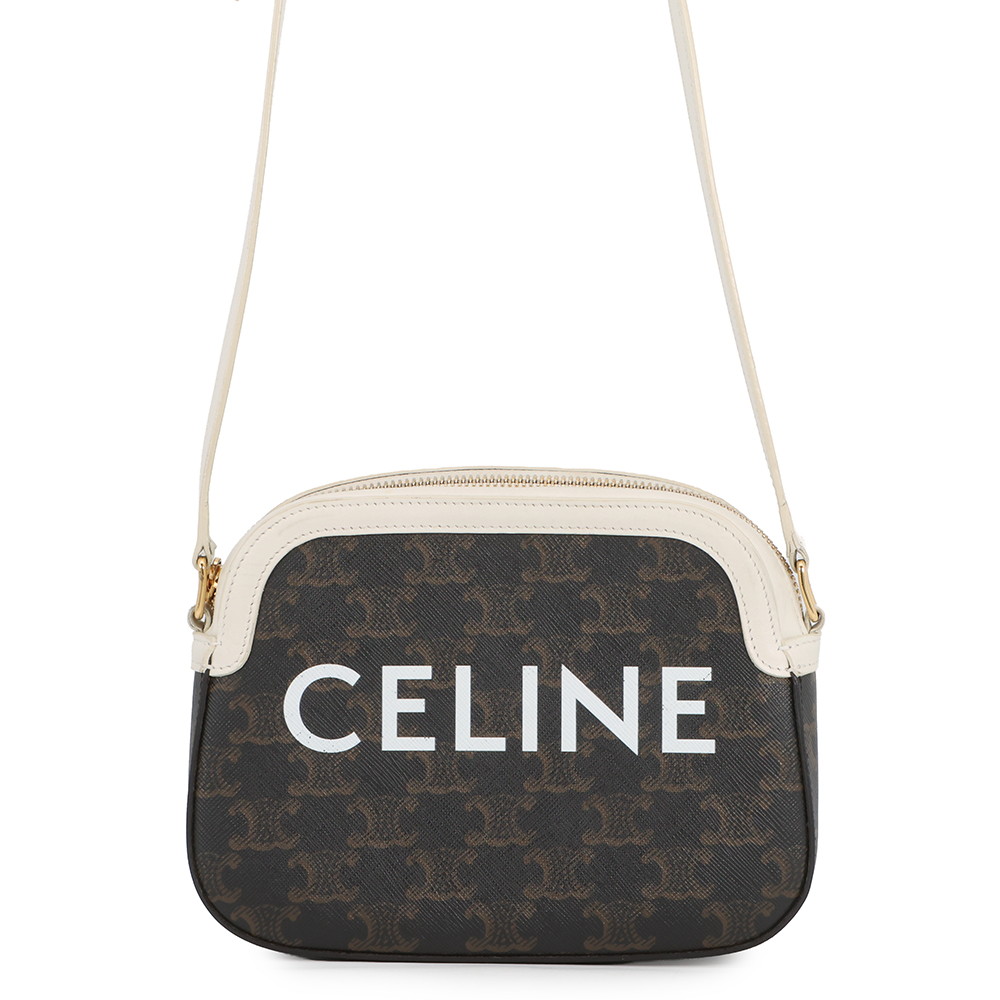 セリーヌ ショルダーバッグ トリオンフ カメラバッグ PVC/レザー 191522 CELINE バッグ 白 【安心保証】 【中古】 セリーヌ バッグ CELINE BAG｜ブランド腕時計専門店タイムゾーン