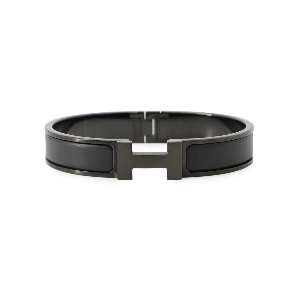 エルメス 腕輪 鳴らす H 鳴らすひび割れPM 黒いこと/黒いこと金具 HERMES 黒 メンズ 【楽になること引きうける】 【中古】 エルメス 付属物 エルメス メンズ HERMES BRACELET