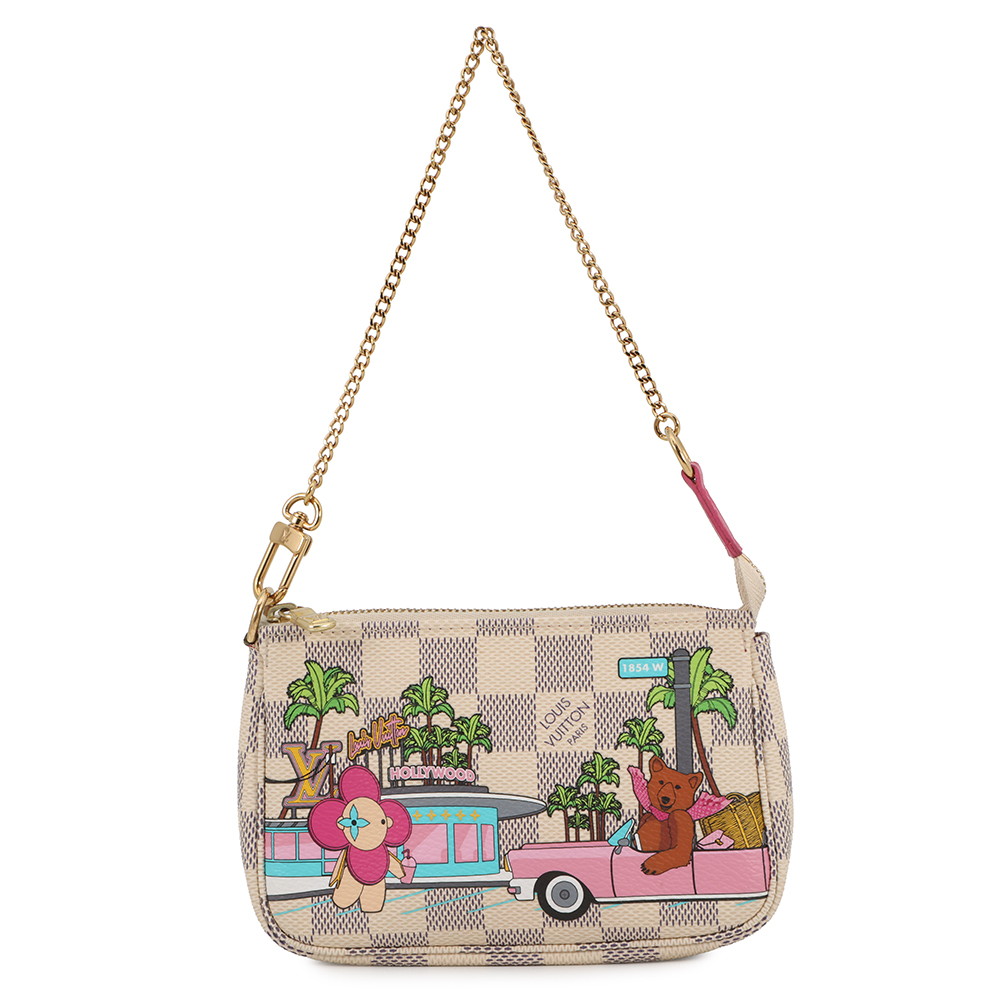 ルイヴィトン 合切袋 ダミエ・アズール/ヴィヴィエンヌ ミニ・ポシェット・アクセソワール N60487 LOUIS VUITTON ヴィトン 御徒面子 【楽になること引きうける】 【中古】 ルイ・ヴィトン ダミエ ルイ ヴィトン 御徒面子 合切袋 レディース LOUIS VUITTON BAG