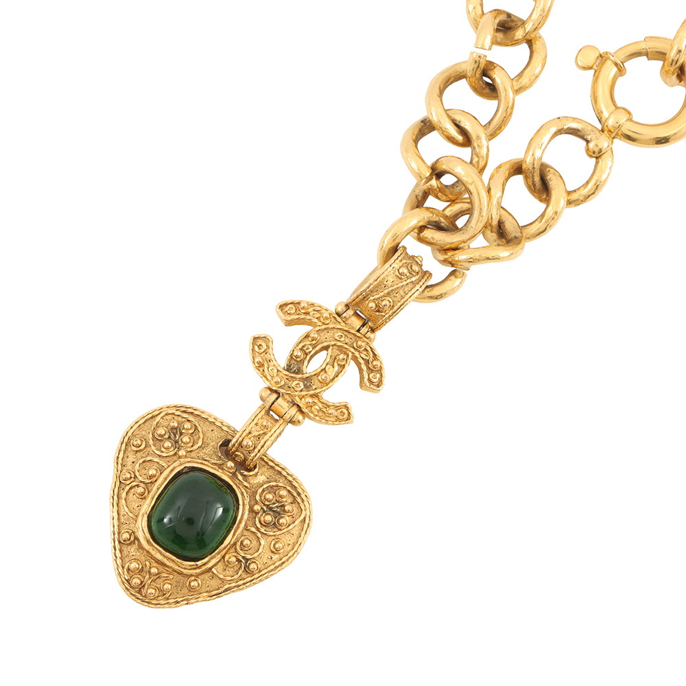 シャネル ネックレス ココマーク グリポア 94A メタル/カラーストーン CHANEL アクセサリー ヴィンテージ 【安心保証】 【中古】 シャネル ネックレス レディース CHANEL｜ブランド腕時計専門店タイムゾーン