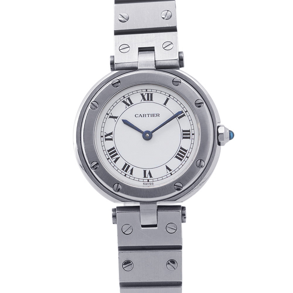カルティエ サントス ヴァンドーム SM 8192 Cartier ウオッチ 白文字記号盤 【楽になること引きうける】 【中古】 カルティエ サントス ヴァンドーム Cartier カルティエ 中古