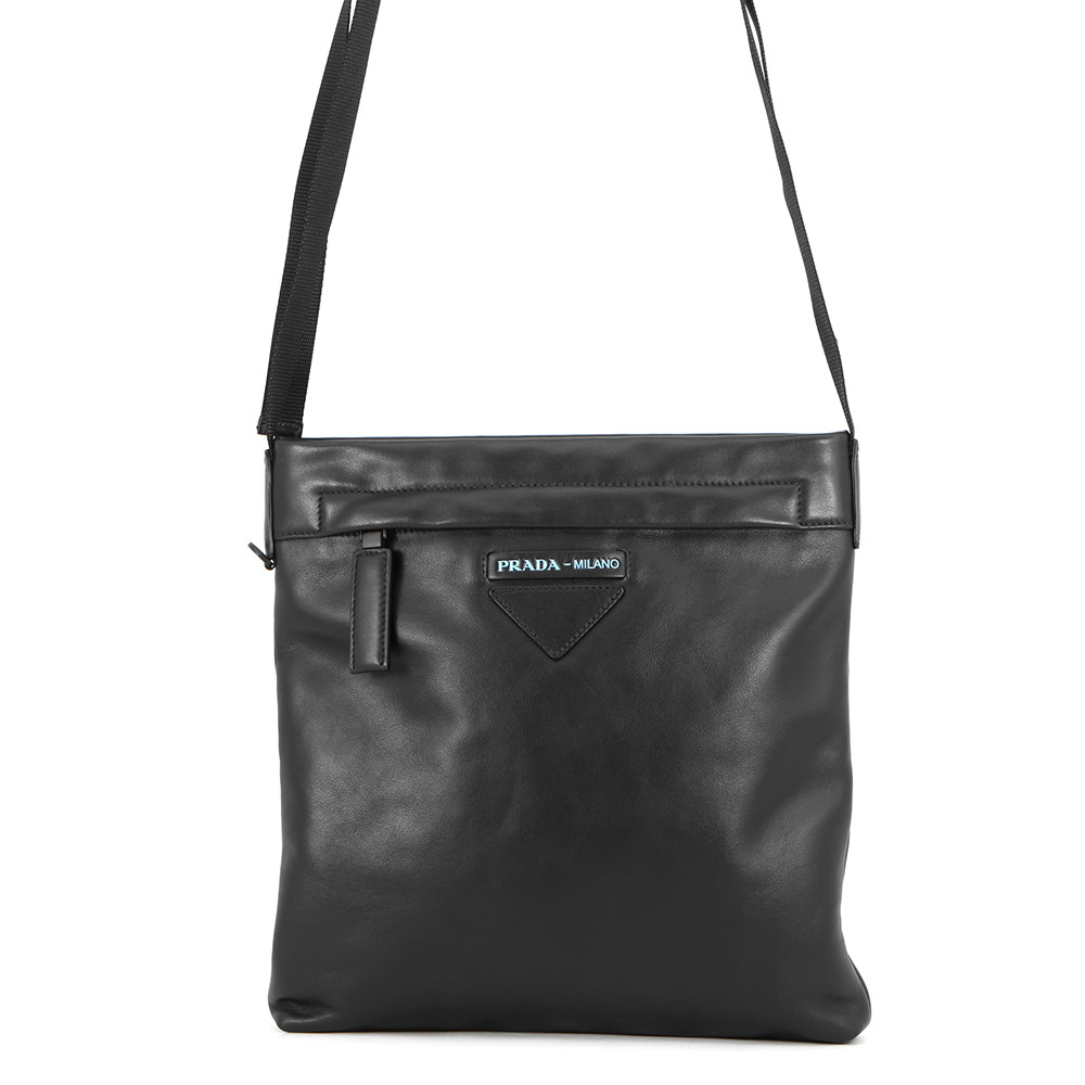 プラダ ショルダーバッグ クロスボディ レザー 2VH055 PRADA 黒 【安心保証】 【中古】 プラダ バッグ PRADA BAG｜ブランド腕時計専門店タイムゾーン