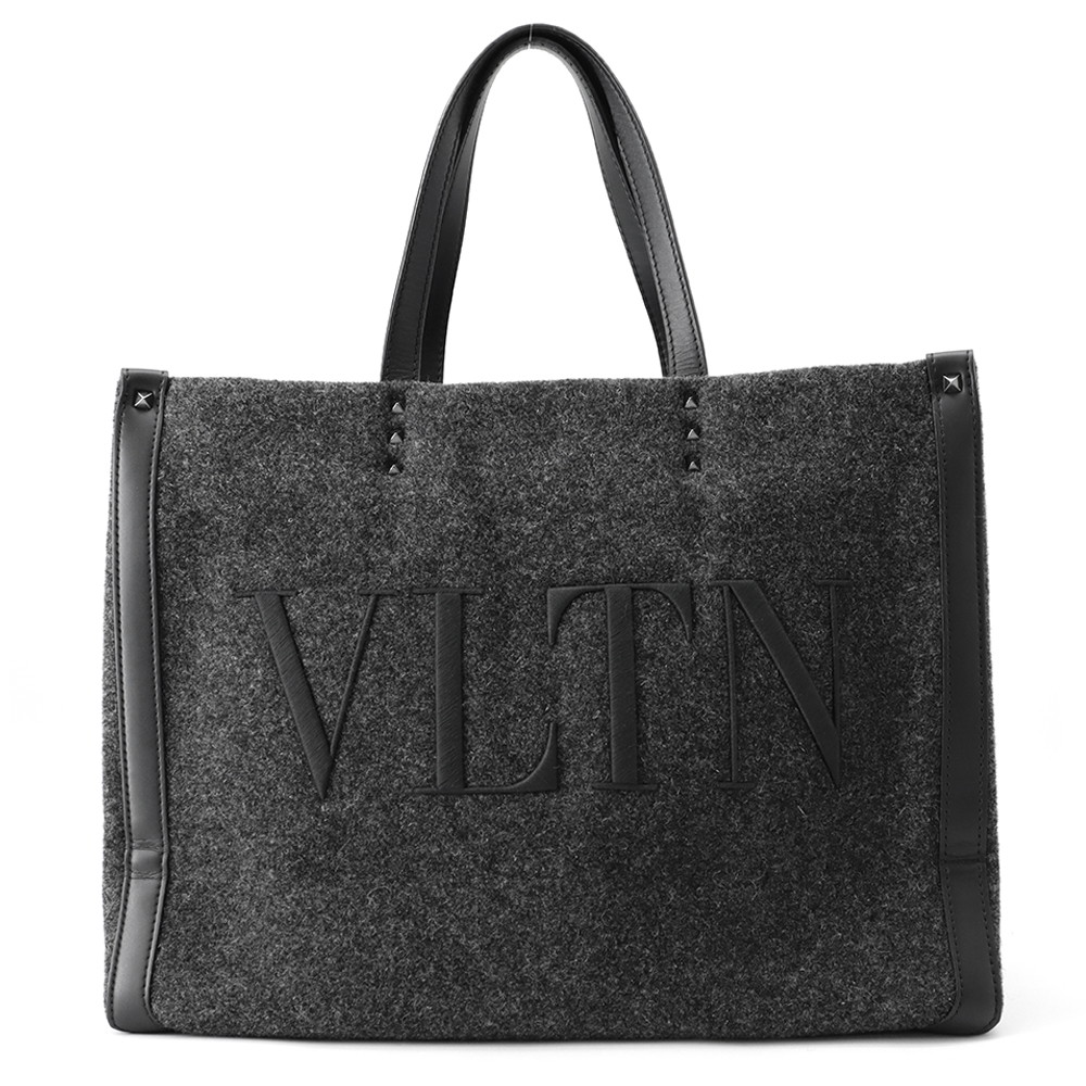 ヴァレンティノ・ガラヴァーニ トートバッグ VLTNロゴ ミディアム フェルト レザー 1Y2B0A35BZN VALENTINO 黒 【安心保証】 【中古】 ヴァレンティノガラヴァーニ バッグ VALENTINO BAG｜ブランド腕時計専門店タイムゾーン