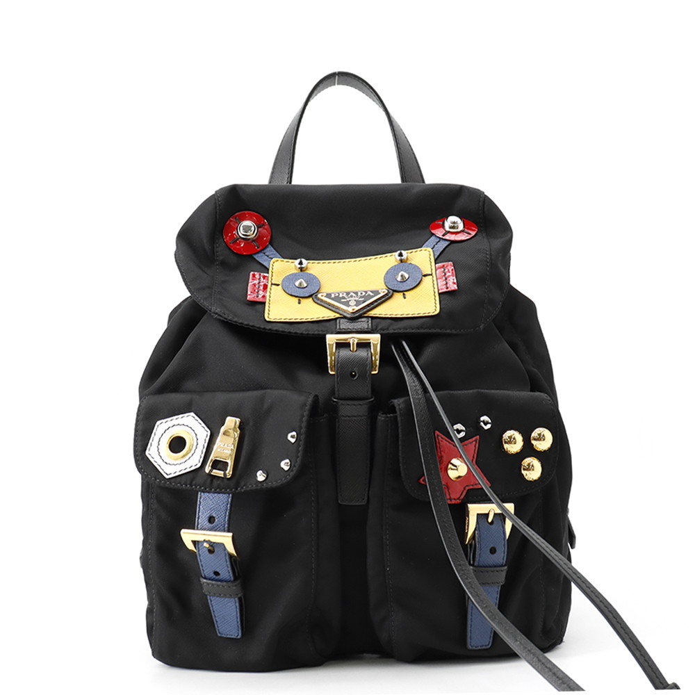 プラダ リュック バックパック スモール ロボット ナイロン 1BZ677 PRADA バッグ バックパック 黒 【安心保証】 【中古】 プラダ バッグ PRADA BAG|ブランド腕時計専門店タイムゾーン