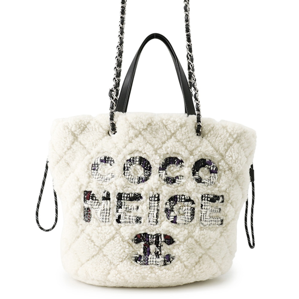 シャネル トートバッグ ココマーク ココネージュ ツィード 羊肉 AS0981 CHANEL 御徒面子 合財袋御徒面子 白 【安全性のある引き請ける】 【中古】 シャネル 御徒面子 シャネル レディース CHANEL BAG