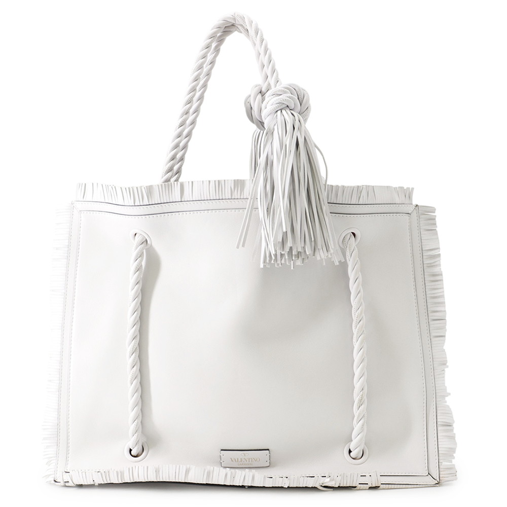 ヴァレンティノ・ガラヴァーニ トートバッグ フリンジ レザー VALENTINO 白 【安心保証】 【中古】 ヴァレンティノ・ガラヴァーニ バッグ VALENTINO BAG｜ブランド腕時計専門店タイムゾーン