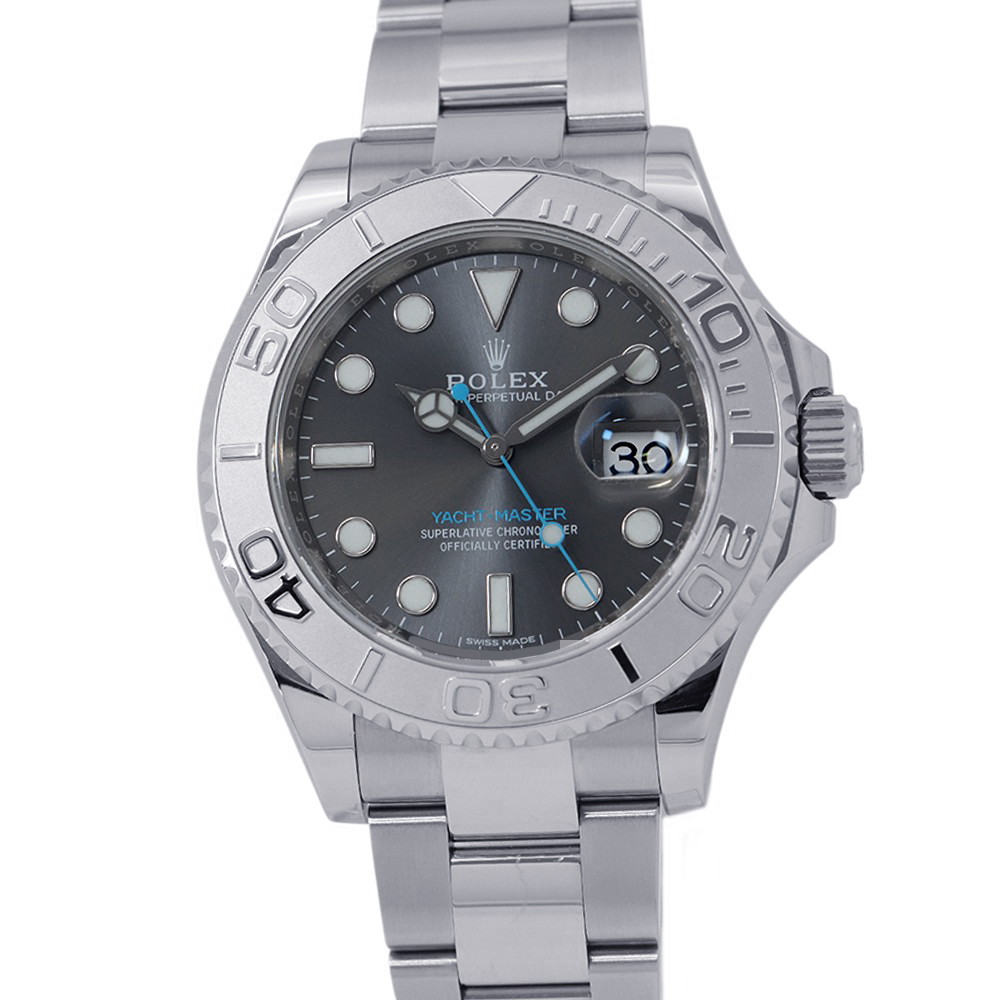 ロレックス ヨットマスター ロレジウム SS/プラチナ ランダムシリアル ルーレット 116622 ROLEX 腕時計 ダークロジウム文字盤 【安心保証】 【中古】 ロレックス ヨットマスター ROLEX ロレックス 中古｜ブランド腕時計専門店タイムゾーン