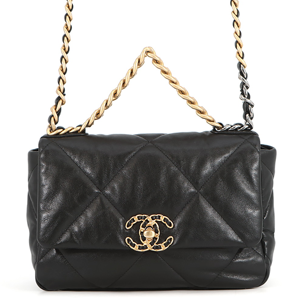 シャネル チェーン店ショルダーバッグ CHANEL19 ココマーク シャイニーラムスキン AS1160 CHANEL 黒 【安全性のある引き請ける】 【中古】 シャネル 19 御徒面子 シャネル レディース CHANEL BAG