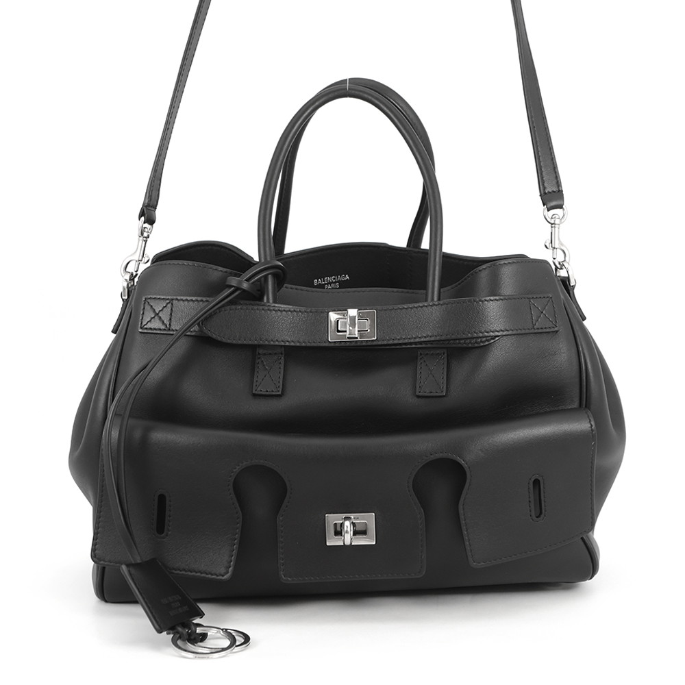 バレンシアガ ハンドバック 呼びりん大気圏 持ちはこび櫂 並み並み  なめし革812545 BALENCIAGA 2wayショルダーバッグ 黒 【安全性のある引き請ける】 【中古】 バレンシアガ 御徒面子 BALENCIAGA BAG